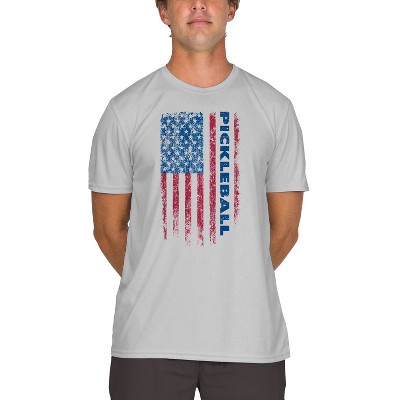 Vapor Apparel Men's Pickleball Flag UPF 50+ Sun Protection Short Sleeve Performance T-Shirt for Sports and Outdoor Lifestyle