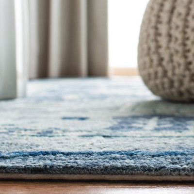 Hand-Tufted Capri Blue Wool & Silk 5'x8' Rectangular Rug