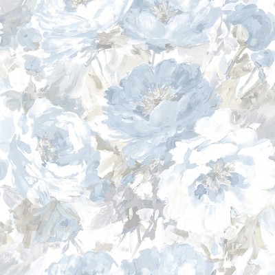 Chelsea Sky Light Blue Floral Paste The Wall Wallpaper : Target