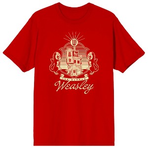 Harry Potter The Burrow Weasley Crew Neck Short Sleeve Red Women's T-shirt - 1 of 3