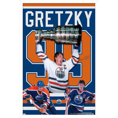 Trends International Wayne Gretzky - Jersey Framed Wall Poster Prints White  Framed Version 22.375 X 34 : Target