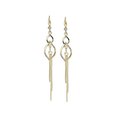 SOHI Women's Silver Sleek Drop Earrings