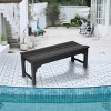 Backless HDPE Adirondack Bench With Wood Texture,Patio Armless Chairs With UV Protection,Outdoor Armless Chairs For Patio,Backyard-Cuddlewood - 2 of 4