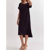 Women's Ribbed Short Sleeve Midi Dress - entro - 2 of 4