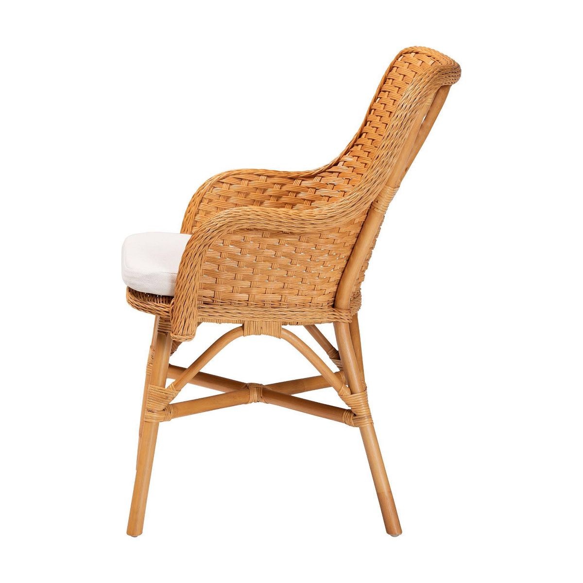 bali & pari Celsie Rattan Dining Chair Light Honey/White - thumbnail 6