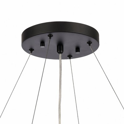 Elegant Matte Black 6-Light Chandelier with K9 Crystal Accents