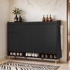 Sleek and Contemporary Shoe Cabinet with Adjustable Shelves, Minimalist Home Organizer with Solid Wood Legs - Leovsnove - 2 of 4