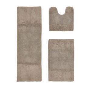 Granada 3 Piece Bath Rug Set 100% Premium Cotton Tufted Non-Slip Backing Bathmats for Bathroom, Super Soft Absorbent, Machine Washable - 1 of 4