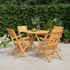vidaXL Patio Dining Set Table and Chair Furniture 5 Piece Solid Wood Teak - 2 of 4