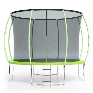 GustoWave Trampoline 10FT with Enclosure & Ladder, ASTM Approved Heavy-Duty Outdoor Recreational Trampoline for Kids Adults, 440LB Capacity - 1 of 4