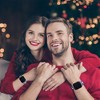 HTUTWOO Chic Breathable Christmas Bands Compatible with Apple Watch 38mm 40mm 41mm,Soft Silicone Sports Wristband Strap for iWatch Series & SE, White - 4 of 4