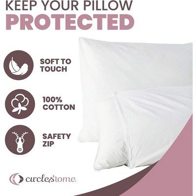 King Size Hypoallergenic Cotton Zippered Pillow Protectors (4 Pack)