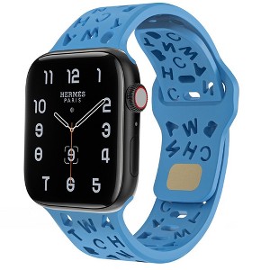 HTUTWOO Compatible with Apple Watch Band, Letter Silicone Sport Strap 38/40/41/42/44/45/46/49mm for iWatch Series 11 10 9 8 7 6 5 4 3 2 1 SE Ultra - 1 of 4