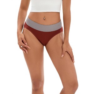 INSPIRE CHIC Women's Color-Block No Trace Underwear Mid-Waisted Full Coverage Briefs - 1 of 4
