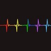Adult Design By Humans Pride Rainbow Heartbeat By Thingsandthings T-Shirt - 2 of 2