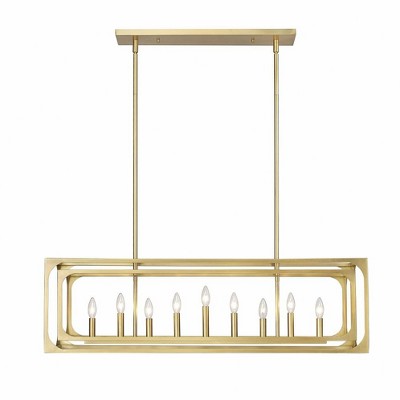 Easton 44'' Rubbed Brass 9-Light Linear Chandelier