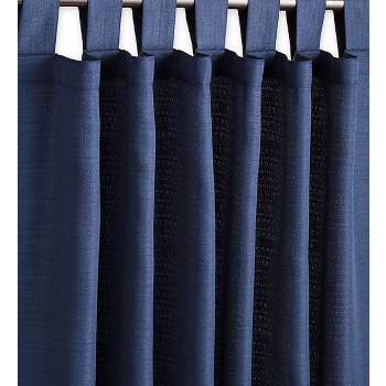 Grasscloth Outdoor Curtain Panel with Tab Top, 54"W x 108"L
