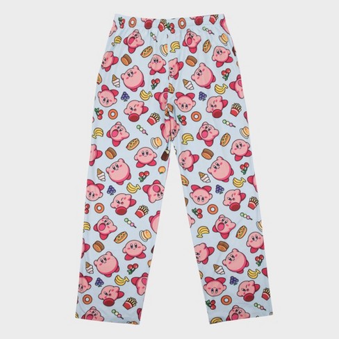 Men's Kirby Knit Fictitious Character Printed Pajama Pants - Light Blue L