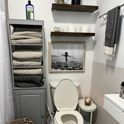 Kleankin Tall Bathroom Storage Cabinet, Freestanding Linen Tower With 3 ...