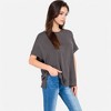 Anna-Kaci Women's Oversized Knit Pullover Top with Side Slits and Ribbed Texture - 3 of 4