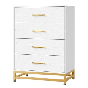 3 Drawer Dresser for Bedroom, Modern 3 Drawer Dressers Chest of Drawers and Metal Handles for Living Room - 1 of 4