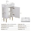 GlasFlength Bathroom Storage Cabinets, Freestanding, Open shelving Bathroom Vanity，Assembly Required, White, 21.6"*12.2"*33.8" - 3 of 4