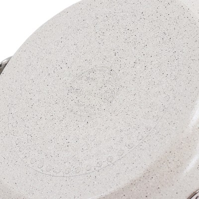 Tan 2.5 Liter Aluminum Nonstick Low Casserole with Glass Lid
