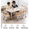 7-Piece Kids Table and Chairs, Height Adjustable Toddler Table and Chair Set for Ages 2-10 with Graffiti Desktop, Non-Slip Legs for Classroom/Daycare - 2 of 4