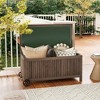 Tangkula 56 Gallon Wood Deck Box w/ Removable Waterproof PE Liner Wheels for Tools - 3 of 4