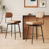 Sapphtopaz 360 °Rotating Bar Stools Upholstered High Chair with Backrest and Footrest Counter Height Barstools Set of 2 for Kitchen Island - 2 of 4