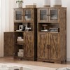 Bathroom Storage Cabinet, Freestanding Floor Linen Storage Cabinet with Doors and Shelves - 4 of 4
