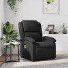 vidaXL Black Real Leather Manual Recliner Chair with Side Pocket - Comfortable and Sturdy Armchair for Living Room or Lounge - 2 of 4