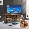 Besiost 55'' Corner TV Stand with Charging Station, TV Console Table with 4 Open Storage Shelves - 3 of 4