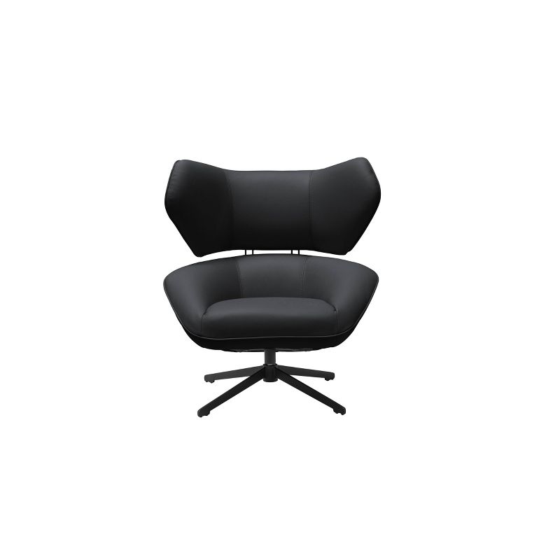 Coda 100% Top Grain Leather Swivel Chair Black - Abbyson Living, 5 of 10