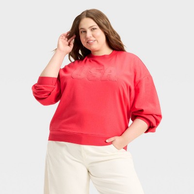 Women's USA Graphic Sweatshirt - Red