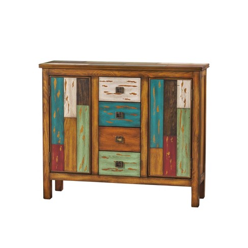 Everest Wood Cabinet Blue Teal Yellow Christopher Knight Home