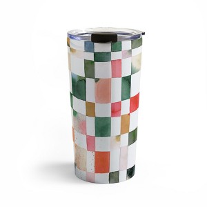 Ninola Design Watercolor Checker Yuletide 20 oz Stainless Steel Travel Mug - Deny Designs - 1 of 4
