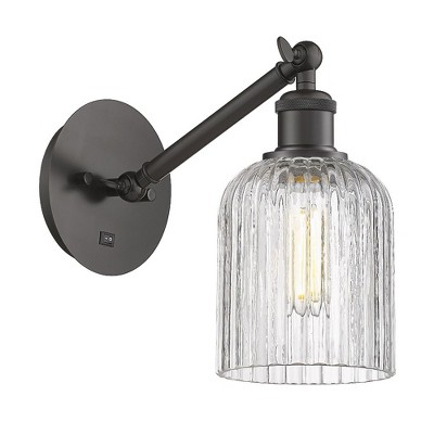 Bridal Veil - 1 Light Arm Adjusts Up and Down Wall Sconce In Art Deco Style-9 Inches Tall and 5 Inches Wide