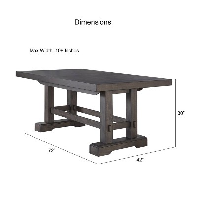 Dusky Cedar Extendable Farmhouse Dining Table for Ten