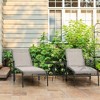 HAPPATIO 3Pcs Patio Chaise Lounge with Glass Table, Patio Lounge Chair with Breathable Textilene - 3 of 4