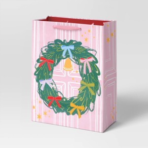 Christmas Humble Cheer XL Cub Wreath on Pink Door - Wondershop™ - 1 of 3
