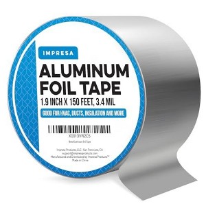 Impresa Aluminum Foil Tape - 1.9 Inches Wide (150 Feet/50 Yards) - Foil Tape for Ductwork - for Home and Commercial Use - 1 of 4