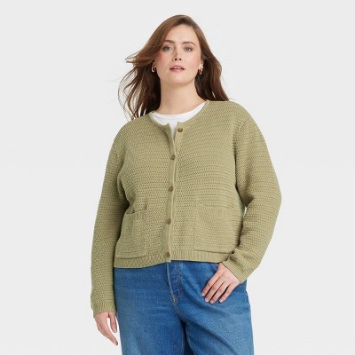 Women's Button-Front Striped Cardigan - Universal Thread™