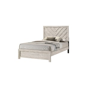 Twin Size Wooden Platform Bed with Headboard for Bedroom - 1 of 4