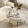 JIONJOY Farmhouse Nesting Coffee Table Set - 2-Piece Round Tables with Stump Pattern - 4 of 4