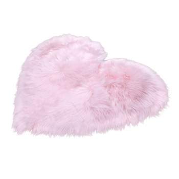 Walk on Me Faux Fur Super Soft Rug Tufted With Non-slip Backing Area Rug 2'x3' Pink Heart