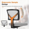 Lyngins Low-Back Ergonomic Mesh Office Chair, 360° Swivel Armless Desk Chair with Adjustable Height & Removable Cushion, Swivel Rolling Computer Chair - 3 of 4
