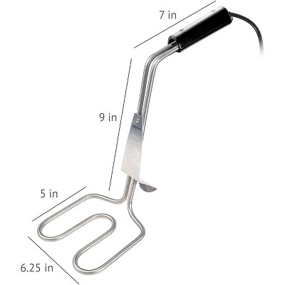 Ivation Black Metal Electric Charcoal Starter with Adjustable Grill Hook