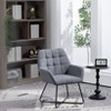 TiramisuBest Modern Velvet Desk Chair ,Metal Legs Upholstered Accent Arm Chair for Living Room/Bedroom/Small Spaces/Home Office,Grey - 3 of 4