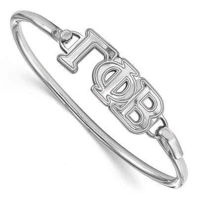 Black Bow Jewelry Sterling Silver Gamma Phi Beta Greek Life Bangle Bracelet 7 Inch